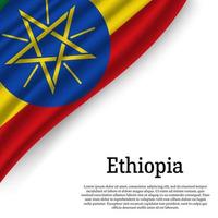 agitando bandiera di Etiopia vettore