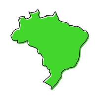 semplice schema carta geografica di brasile. stilizzato linea design vettore