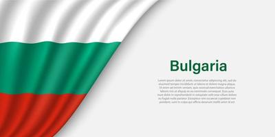 onda bandiera di Bulgaria su bianca sfondo. vettore