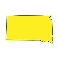 semplice schema carta geografica di Sud dakota è un' stato di unito stati. vettore