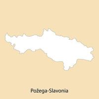 alto qualità carta geografica di pozega-slavonia è un' regione di Croazia vettore