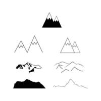 impostato di Sette montagne isolato su bianca sfondo vettore