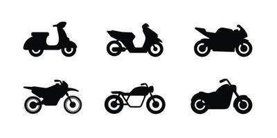 motocicletta impostato icona isolato su bianca sfondo vettore