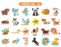 set di simpatici animali dei cartoni animati vettore