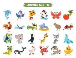 set di simpatici animali dei cartoni animati vettore