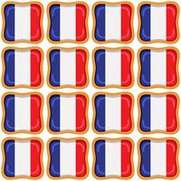 modello biscotto con bandiera nazione Francia nel gustoso biscotto vettore