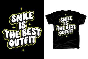 Sorridi è il migliore attrezzatura ondulato tipografia t camicia design vettore