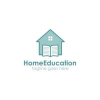 casa formazione scolastica logo design modello con casa icona e un' libro. Perfetto per attività commerciale, azienda, ristorante, mobile, app, eccetera vettore