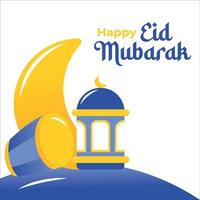 eid mubarak idul Fitri ornamento e sfondo vettore