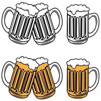 birra icona vettore impostare. bar illustrazione cartello collezione. alcool simbolo o logo.