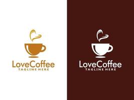 amore caffè logo design modello, vettore caffè logo per caffè negozio e qualunque attività commerciale relazionato per caffè.