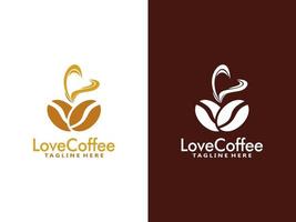 amore caffè logo design modello, vettore caffè logo per caffè negozio e qualunque attività commerciale relazionato per caffè.