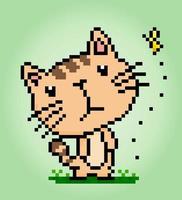 pixel 8 po gatto sega un' la farfalla. animali per gioco risorse nel vettore illustrazioni.