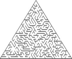 trama vettoriale con un labirinto 3d triangolare grigio, gioco.