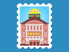 Bei vettori del francobollo brasiliano