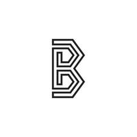 lettera B linea arte minimalista monogramma unico logo design vettore