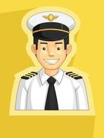 mascotte pilota aeronautica ufficiale profilo avatar cartoon illustrazione vettore