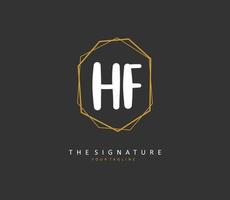 HF iniziale lettera grafia e firma logo. un' concetto grafia iniziale logo con modello elemento. vettore