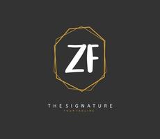 zf iniziale lettera grafia e firma logo. un' concetto grafia iniziale logo con modello elemento. vettore