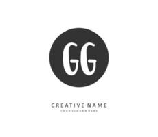 gg iniziale lettera grafia e firma logo. un' concetto grafia iniziale logo con modello elemento. vettore