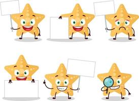 giallo stella marina cartone animato personaggio portare informazione tavola vettore