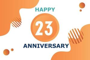 23 anni anniversario celebrazione geometrico logo design con arancia blu e bianca colore numero su bianca sfondo modello vettore