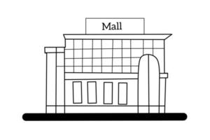 Linee modulo un' centro commerciale con bianca sfondo elementi. vettore illustrazione.