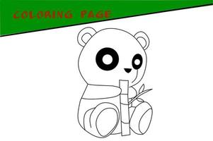 carino panda schizzo per bambini per colore. design per figli di libro. vettore illustrazione