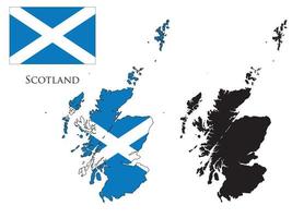 Scozia bandiera e carta geografica illustrazione vettore