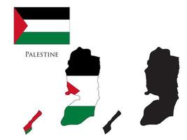 Palestina bandiera e carta geografica illustrazione vettore