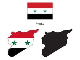 Siria bandiera e carta geografica illustrazione vettore