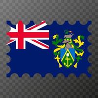 affrancatura francobollo con pitcairn isole bandiera. vettore illustrazione.