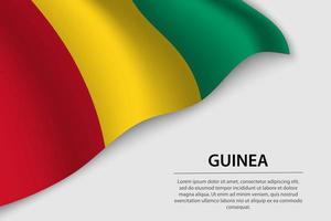 onda bandiera di Guinea su bianca sfondo. bandiera o nastro vettore