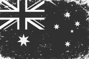 grunge styled nero e bianca bandiera Australia. vecchio Vintage ▾ backgr vettore