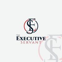 il esecutivo servitore logo es lettermark logo vettore