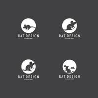 ratto nero silhouette logo vettore illustrazione