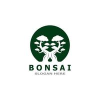 Bonsai albero pianta vettore logo illustrazione