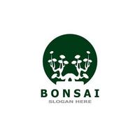 Bonsai albero pianta vettore logo illustrazione