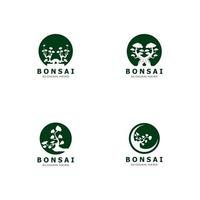 Bonsai albero pianta vettore logo illustrazione