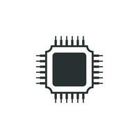 processore per computer e smartphone icona nel piatto stile. processore chipset vettore illustrazione su isolato sfondo. microchip cartello attività commerciale concetto.
