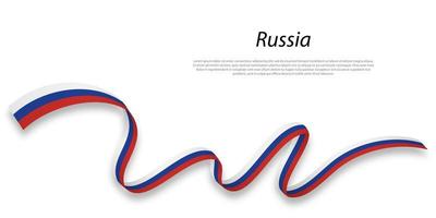 agitando nastro o bandiera con bandiera di Russia. vettore