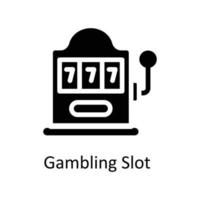 gioco d'azzardo fessura vettore solido icone. semplice azione illustrazione azione