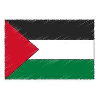 mano disegnato schizzo bandiera di Palestina. scarabocchio stile icona vettore