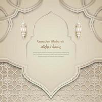 islamico saluto Ramadan mubarak carta design con bellissimo islamico modello vettore