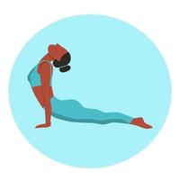 donna afro che fa yoga vettore
