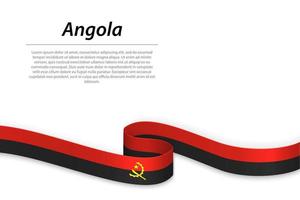 agitando nastro o bandiera con bandiera di angola vettore