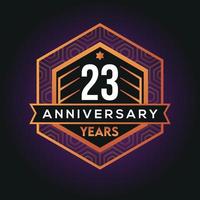 23 anno anniversario celebrazione astratto logo design su vantaggio nero sfondo vettore modello