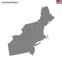 alto qualità carta geografica di nord-est regione di unito stati di America vettore