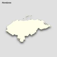 3d isometrico carta geografica di Honduras isolato con ombra vettore