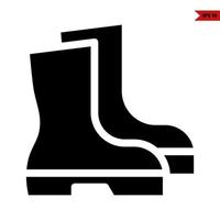 icona del glifo con stivali vettore